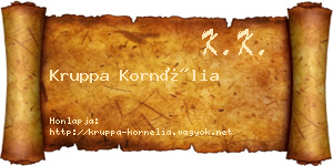 Kruppa Kornélia névjegykártya